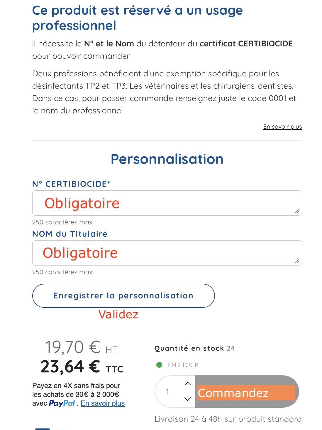 Commander un biocide